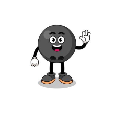 Bovling topu çizgi filmi el hareketi, karakter tasarımı.