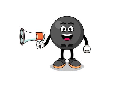 Bovling topu çizimi megafon, karakter tasarımı