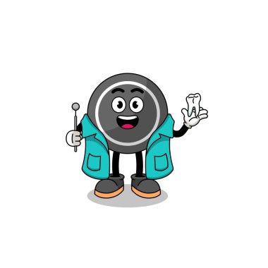 Hokey diski maskotunun dişçi olarak tasarımı, karakter tasarımı
