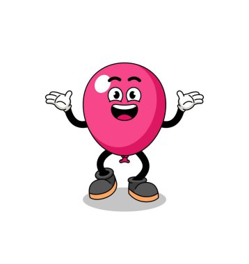 Mutlu bir jest ve karakter tasarımı ile balon karikatürü arama