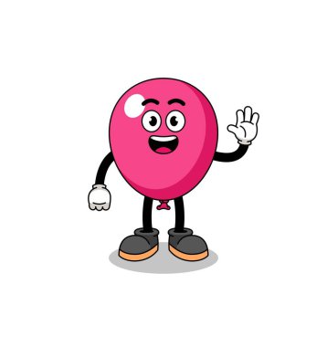 balon karikatürü el hareketi yapıyor, karakter tasarımı