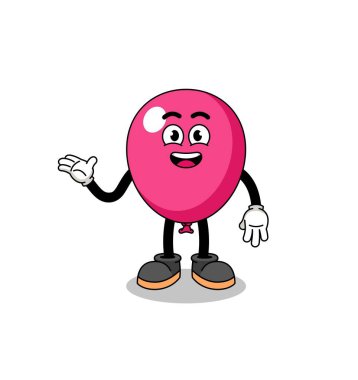 Hoş geldin pozlu balon çizgi filmi, karakter tasarımı