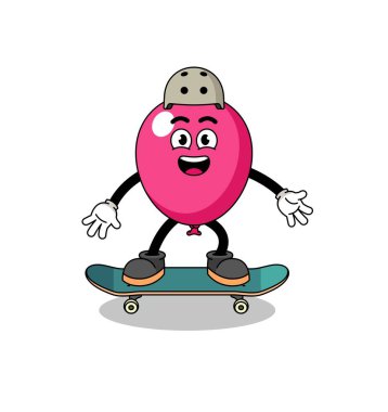 Kaykay oynayan balon maskotu, karakter tasarımı