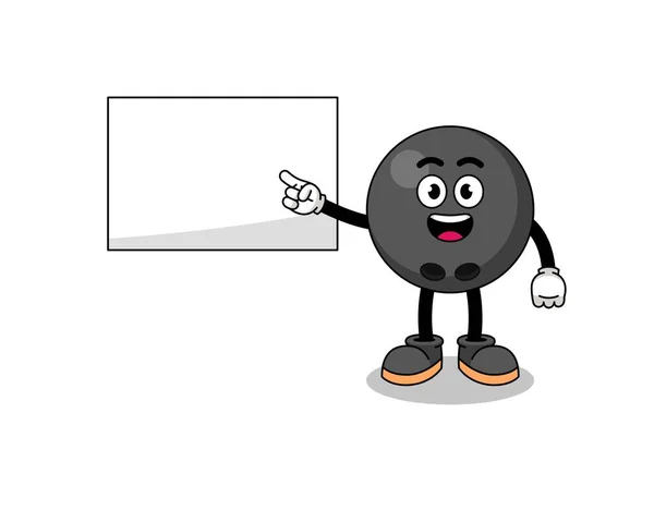 Bowling Bal Illustratie Het Doen Van Een Presentatie Karakter Ontwerp — Stockvector
