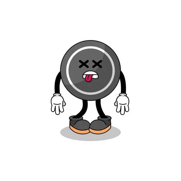 Hockey Puck Mascote Ilustração Está Morto Design Personagem —  Vetores de Stock