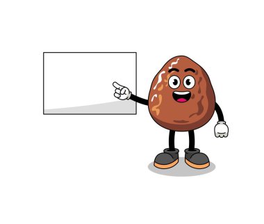 tarih meyve illüstrasyonu sunum yapıyor, karakter tasarımı