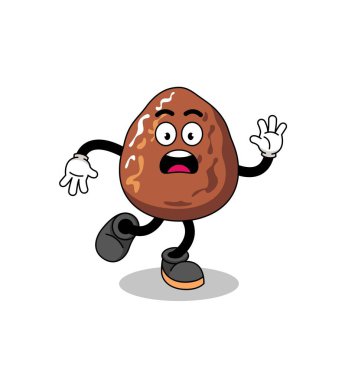 Kaydırma tarihi meyve maskotu illüstrasyonu, karakter tasarımı