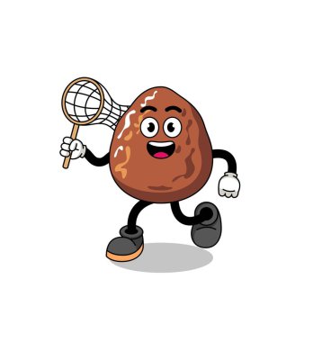 Kelebek yakalayan hurma karikatürü, karakter tasarımı