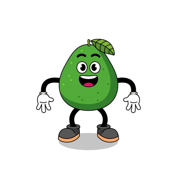 Avocado Fruit Cartoon Surprised Gesture Character Design — Stock Vector
