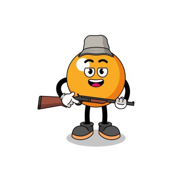 Ping pong topu avcısının çizgi film çizimi, karakter tasarımı