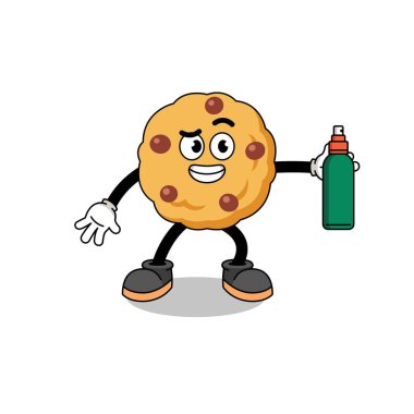 Çikolata parçalı kurabiye çizimi karikatürü sivrisinek kovucu, karakter tasarımı