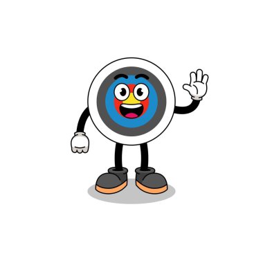 Okçuluk hedef çizgi filmi el hareketi, karakter tasarımı yapıyor.