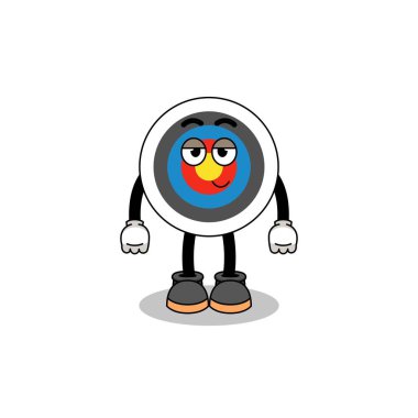 Okçuluk hedef çizgi film çifti utangaç duruşu, karakter tasarımı