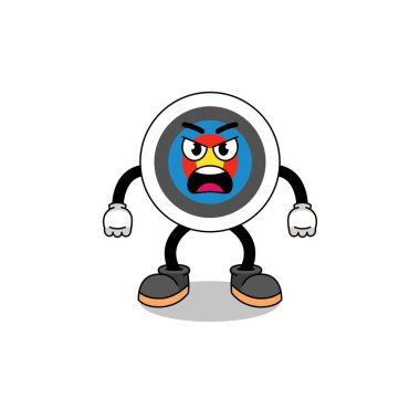 okçuluk hedef karikatür çizimi kızgın ifade, karakter tasarımı