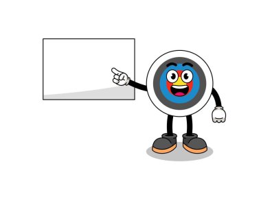 Okçuluk hedef illüstrasyonu sunum yapıyor, karakter tasarımı