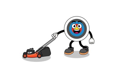 Okçuluk hedef çizimi çim biçme makinesi, karakter tasarımı