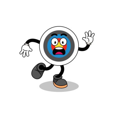 Kayan okçuluk hedef maskotu çizimi, karakter tasarımı