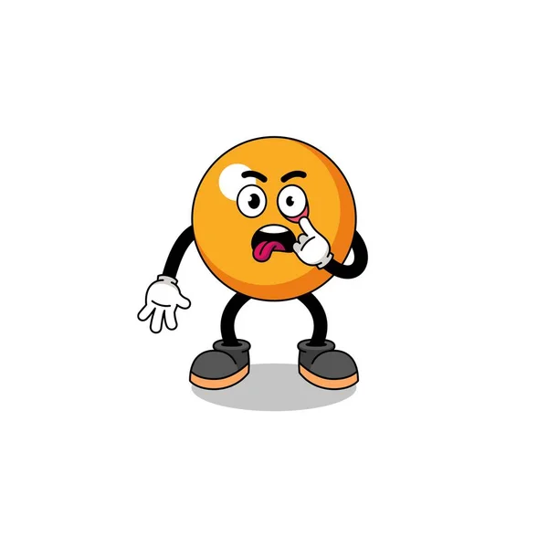 Character Illustration Ping Pong Ball Tongue Sticking Out Character Design — Stock Vector