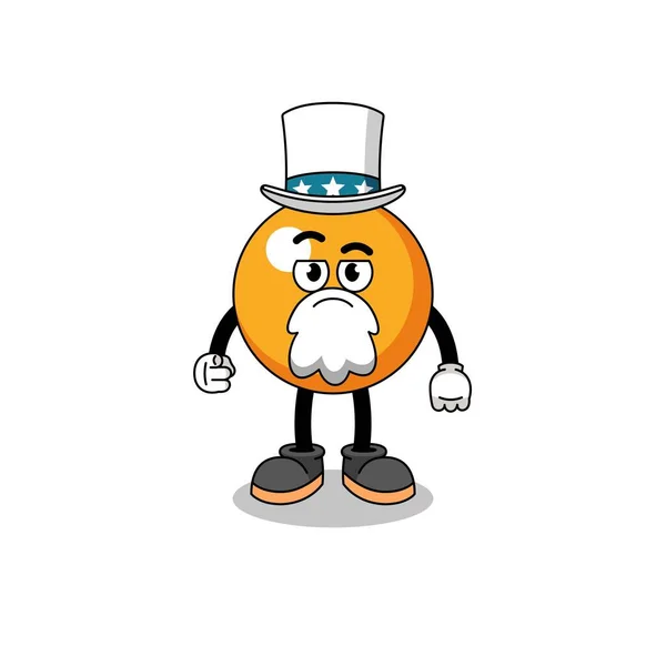 Ilustrace Ping Pong Míč Karikatura Chci Vás Gesto Charakter Design — Stockový vektor