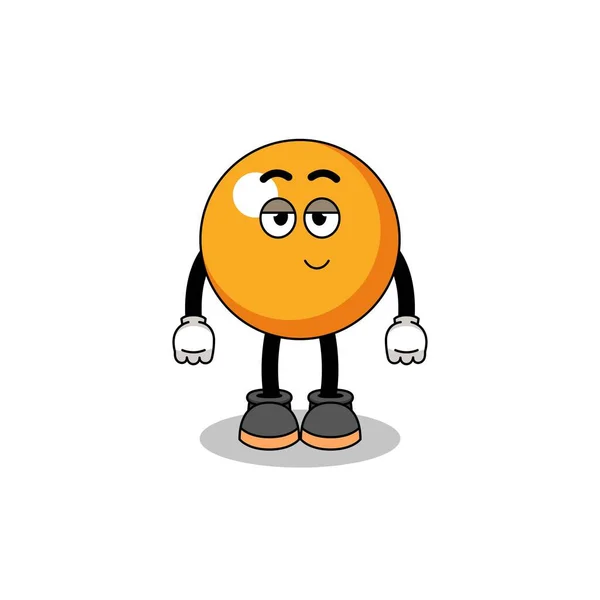 Ping Pong Μπάλα Καρτούν Ζευγάρι Ντροπαλή Στάση Σχεδιασμό Του Χαρακτήρα — Διανυσματικό Αρχείο