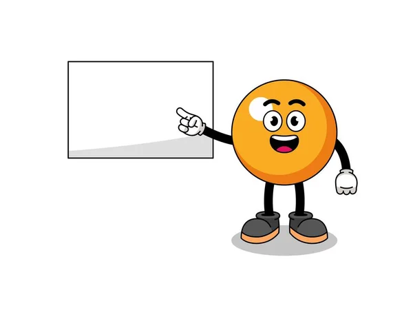 Ping Pong Bal Illustratie Doen Een Presentatie Karakter Ontwerp — Stockvector