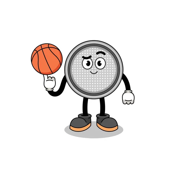 Knapp Cell Illustration Som Basketspelare Karaktär Design — Stock vektor
