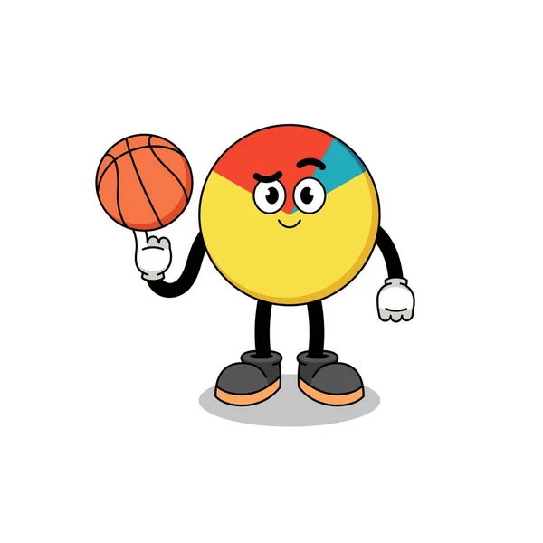 バスケットボール選手としての図表イラストキャラクターデザイン — ストックベクタ
