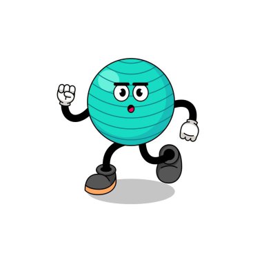 koşu topu maskotu illüstrasyonu, karakter tasarımı