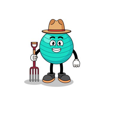 Egzersiz topunun maskotu, karakter tasarımı.