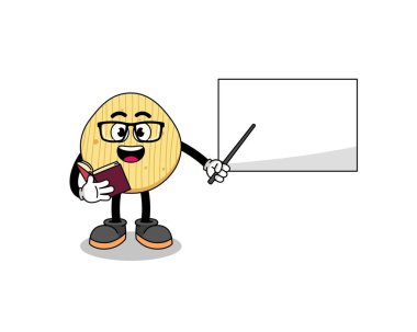 Patates cipsi öğretmeninin maskot çizgi filmi, karakter tasarımı.