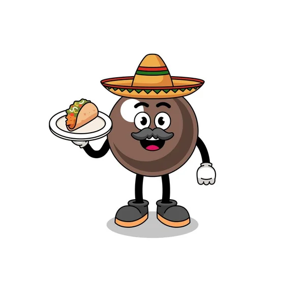 Desenho Animado Personagem Pérola Tapioca Como Chef Mexicano Design Personagem — Vetor de Stock