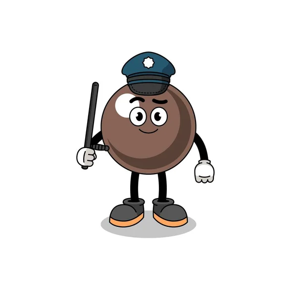 Cartoon Illustration Tapioca Pearl Police Character Design — Stockvektor