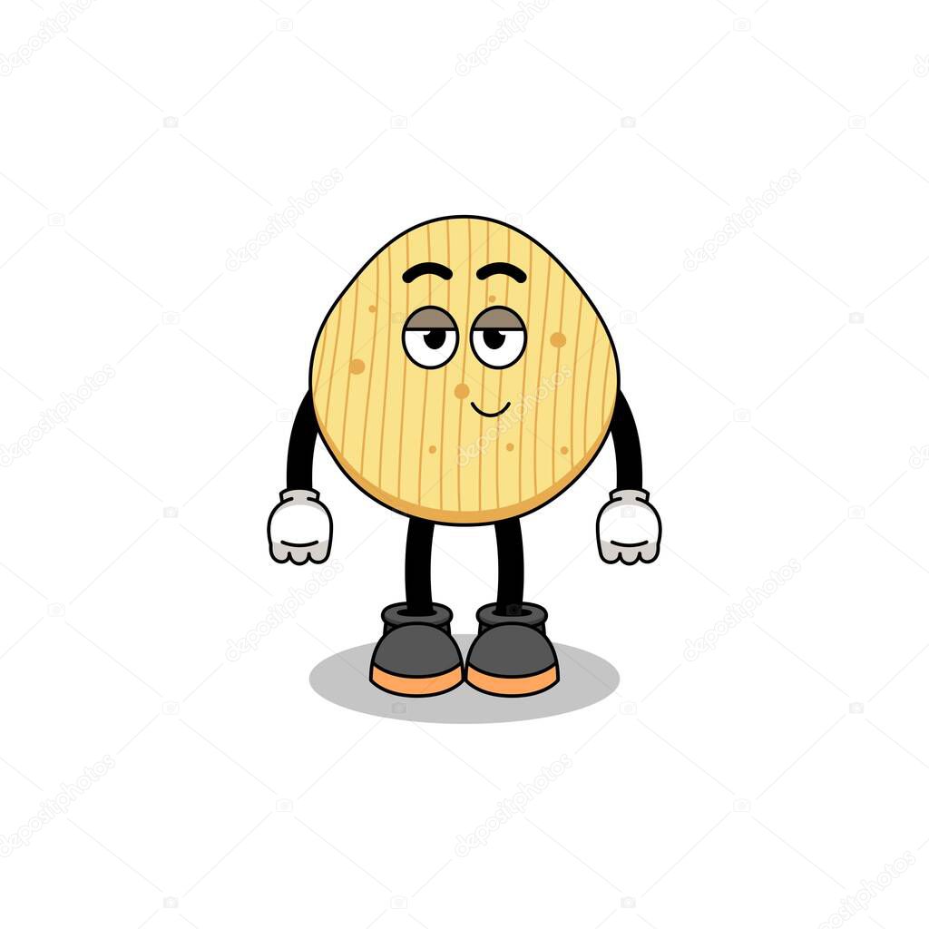 potato chip cartoon couple with shy pose , character design
