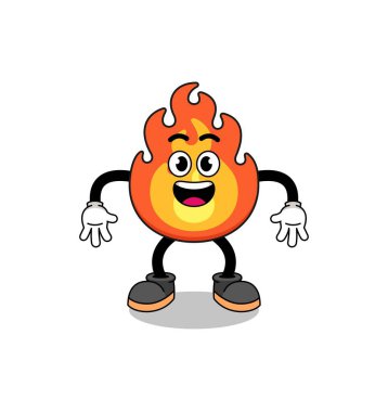 ateş çizgi filmi şaşırmış jest, karakter tasarımı