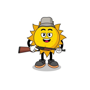 Güneş avcısının çizgi film çizimi, karakter tasarımı