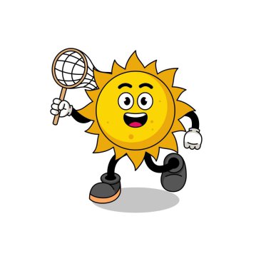 Kelebek yakalayan güneş çizgi filmi, karakter tasarımı.