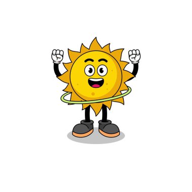 Karakter tasarımı, hula hoop oynayan güneşin canlandırması