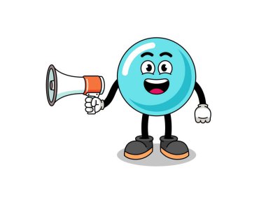kabarcık karikatür çizimi megafon, karakter tasarımı