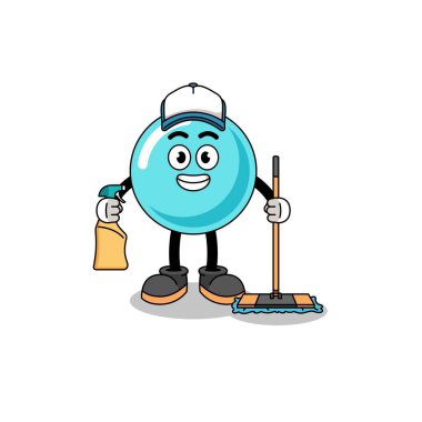 Temizlik hizmeti olarak balonun karakter maskotu, karakter tasarımı