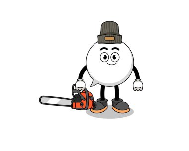 konuşma balonu illüstrasyon çizgi filmi bir oduncu, karakter tasarımı