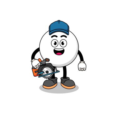 Bir ahşap işçisi olarak konuşma balonunun çizgi film çizimi, karakter tasarımı