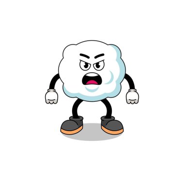 Bulut karikatür çizimi kızgın ifade, karakter tasarımı