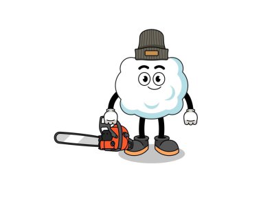 Bir oduncu olarak bulut çizimi, karakter tasarımı