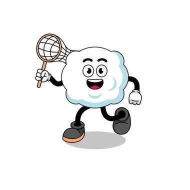 Kelebeği yakalayan bulut karikatürü, karakter tasarımı