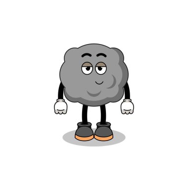 Utangaç duruşu olan kara bulutlu çizgi film çifti, karakter tasarımı