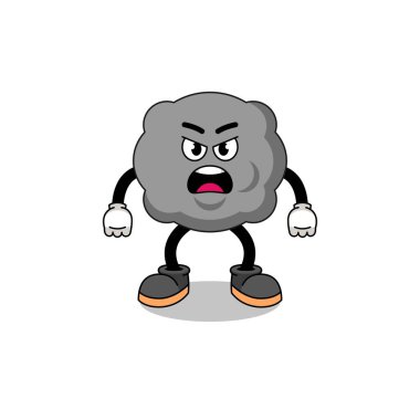 Koyu bulutlu karikatür çizimi kızgın ifade, karakter tasarımı