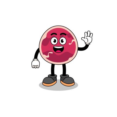 Et karikatürü el hareketi yapıyor, karakter tasarımı