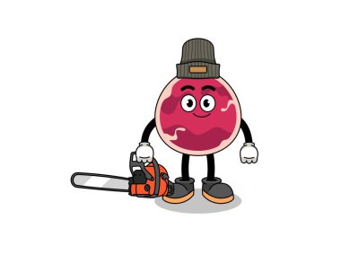 bir oduncu olarak et çizimi, karakter tasarımı