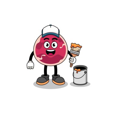 Karakter maskotu, bir ressam, karakter tasarımı.