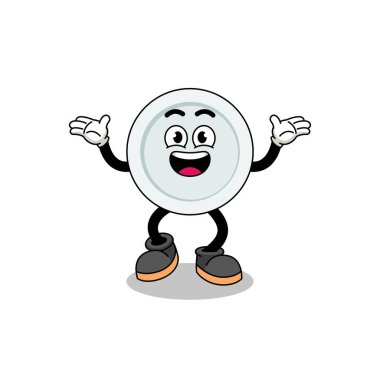 Tabak çizgi film araması mutlu bir jest, karakter tasarımı